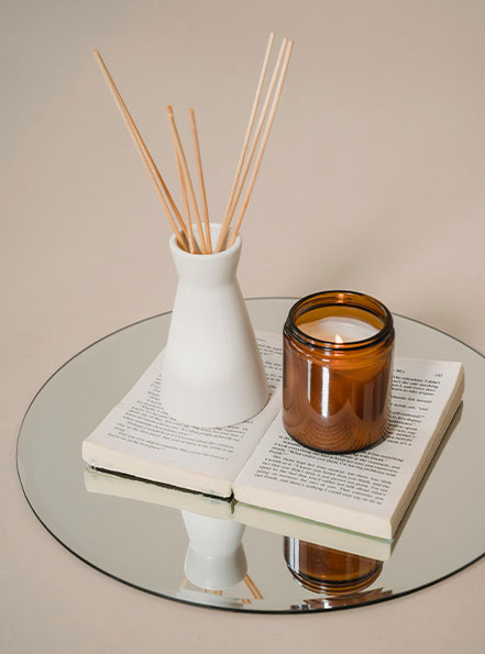  candle that represent realzarion and strees relieve